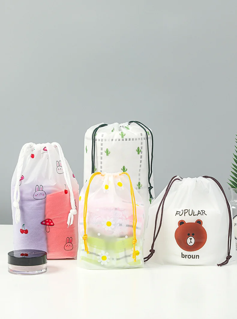 Cute Transparent Waterproof Travel Cosmetic Bag Women Makeup Case Bath Make Up Toiletry Wash Beauty Kit Storage Pouch