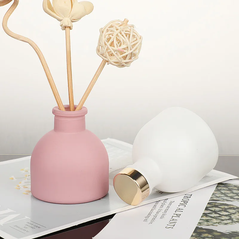 1pc 50ml Empty Pink/White/Yellow/Black Aromatherapy Diffuser Bottles Reed Diffuser Glass Bottles for Home Fragrance Oil Gift Set