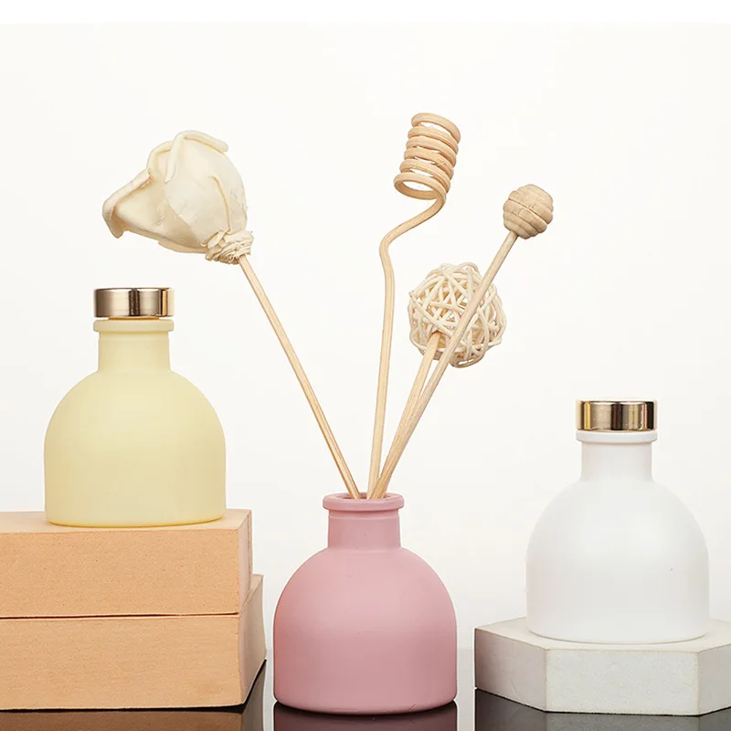 1pc 50ml Empty Pink/White/Yellow/Black Aromatherapy Diffuser Bottles Reed Diffuser Glass Bottles for Home Fragrance Oil Gift Set