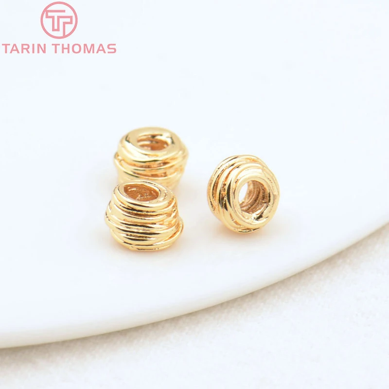 (3862)10PCS 4x5MM Hole 2MM 24K Gold Color Brass Irregular Beads High Quality Diy Jewelry Findings Accessories Wholesale