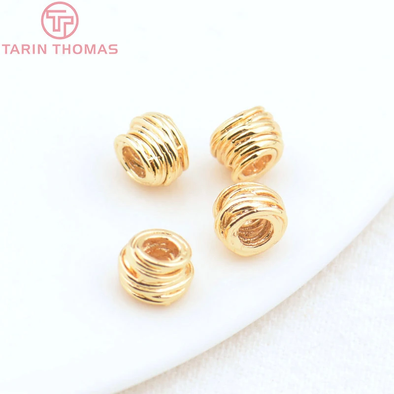 (3862)10PCS 4x5MM Hole 2MM 24K Gold Color Brass Irregular Beads High Quality Diy Jewelry Findings Accessories Wholesale