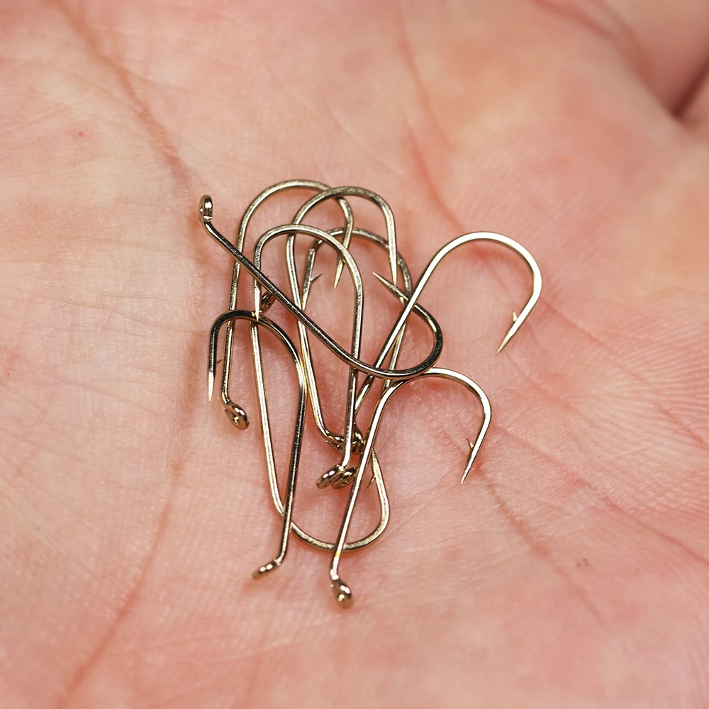Vtwins 100PCS Long Shank Dry/Wet Nymph Fly Tying Hooks Caddis Mayfly Blue Olive Wing Fishhook Round Bend Trout Fishing Hooks