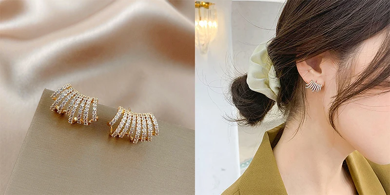Luxury Zircon Pearl Drop Earrings For Women Girl 2022 Elegant Personality Shiny D Letter Earring Fashion Jewelry Wholesale