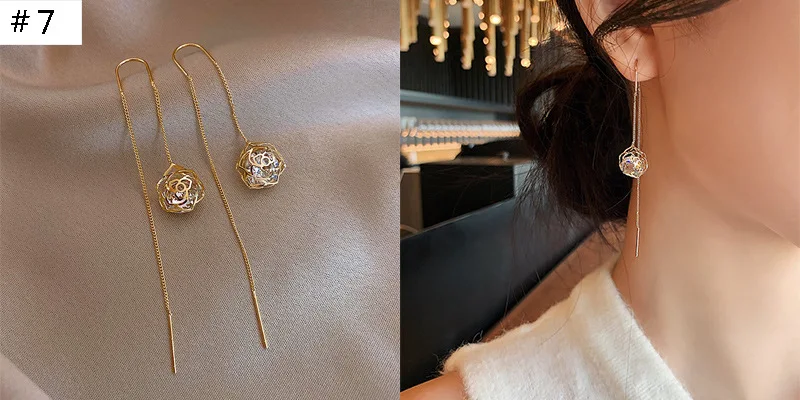 Luxury Zircon Pearl Drop Earrings For Women Girl 2022 Elegant Personality Shiny D Letter Earring Fashion Jewelry Wholesale