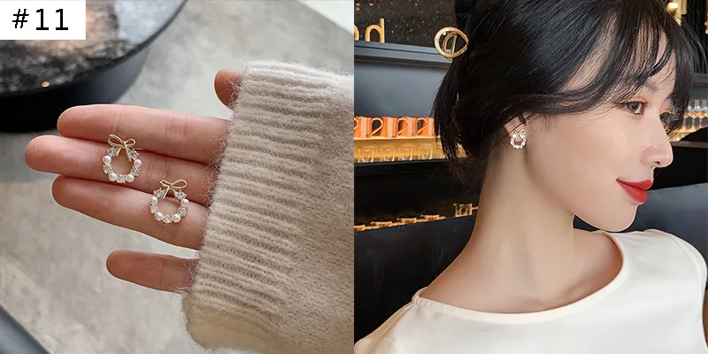 Luxury Zircon Pearl Drop Earrings For Women Girl 2022 Elegant Personality Shiny D Letter Earring Fashion Jewelry Wholesale