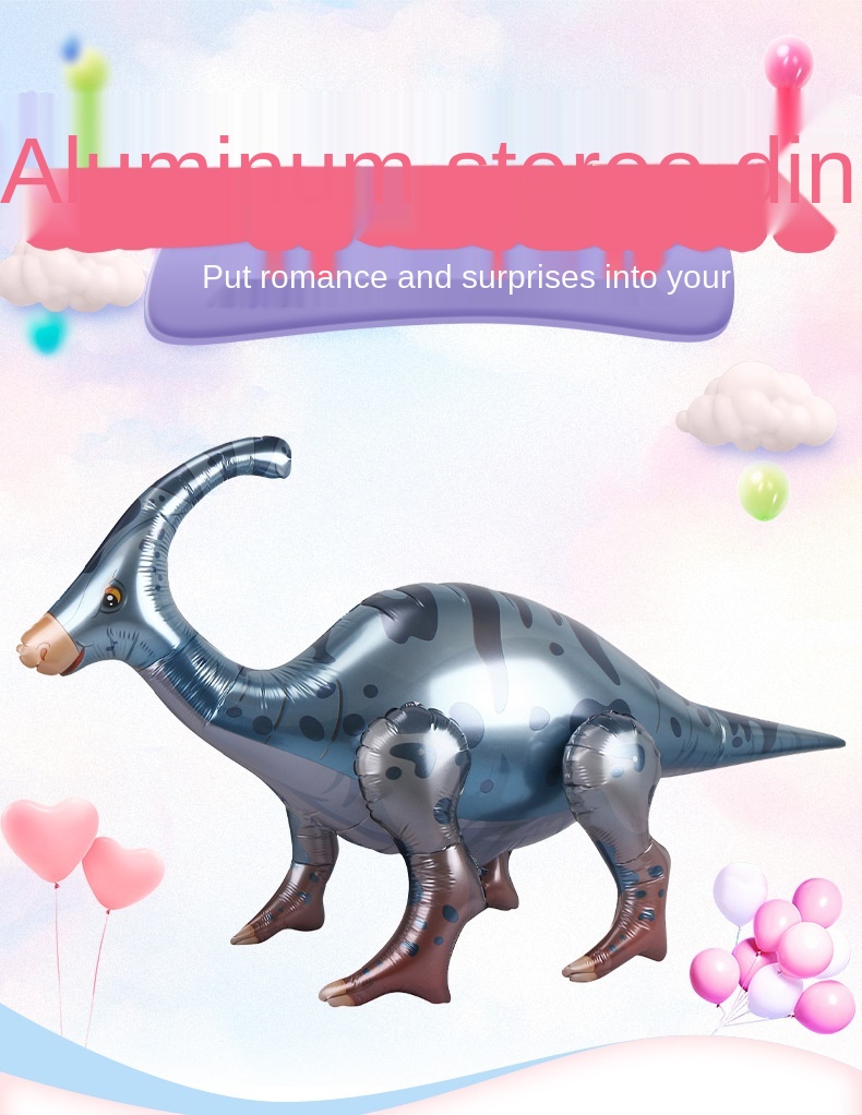 1PC Dinosaur Simulation 3D Aluminum Balloon Birthday Festival Party Children's Festival Large Balloon