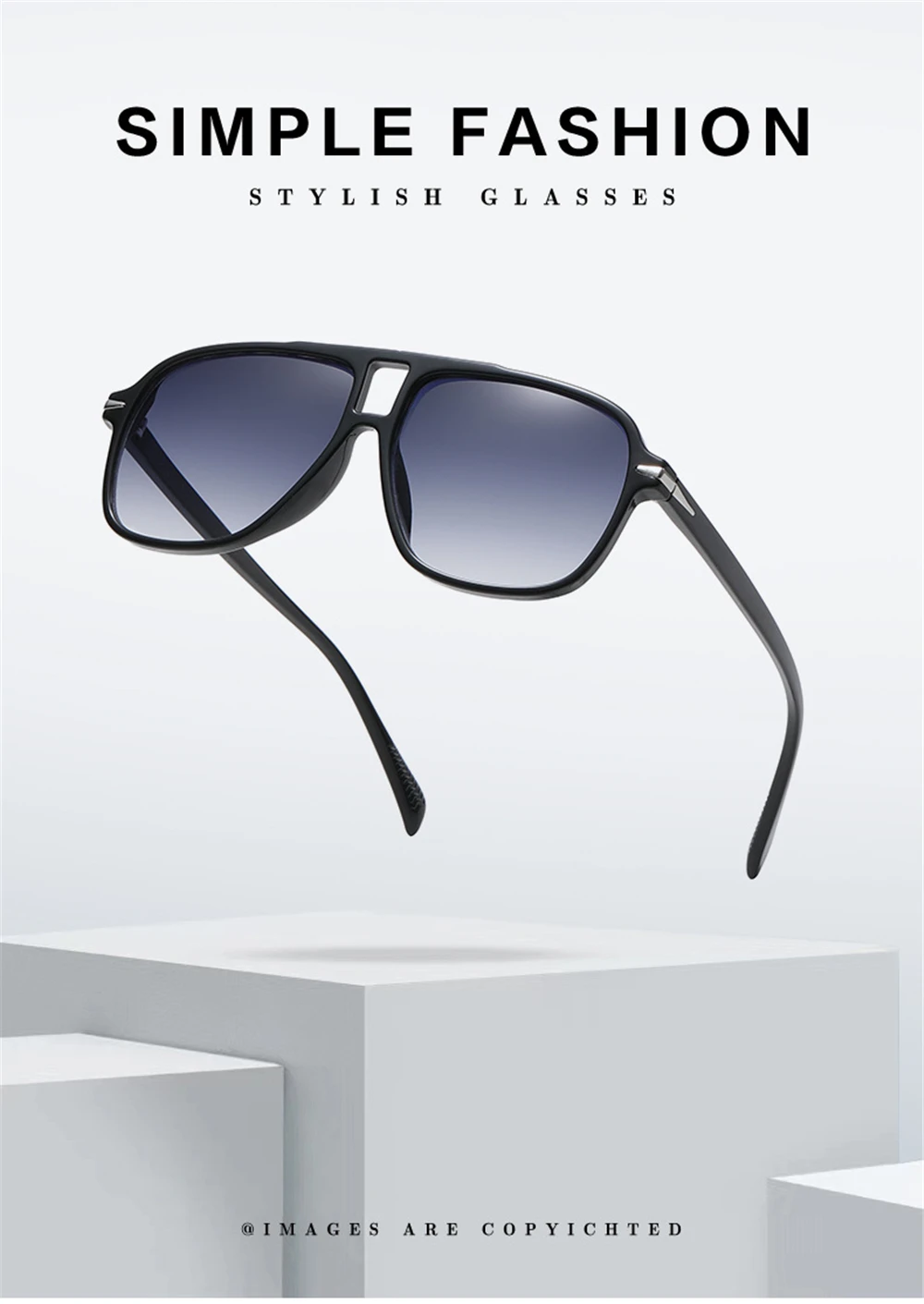 VIVIBEE Fashions Aviation Gredient Sunglasses Retro Men Oversized Pilot Rivets UV400 Summer Shades Vintage Big Eyewear