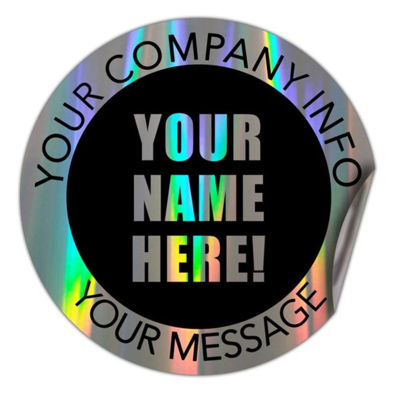 Custom Holographic Shiny Stickers, Rainbow Holographic Vinyl Stickers, Personalized Holo Stickers, Holographic Custom Sticker