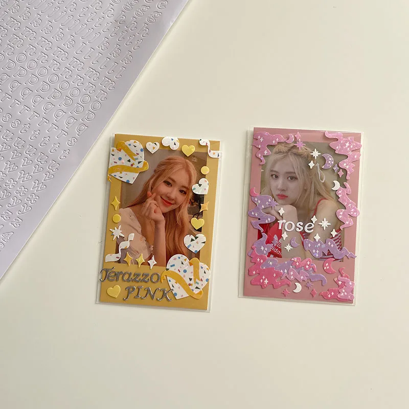 MINKYS 2PCS Hot Gilding Silvering English Letter Sticker For Kpop Photocards Decorative Stickers School Stationery