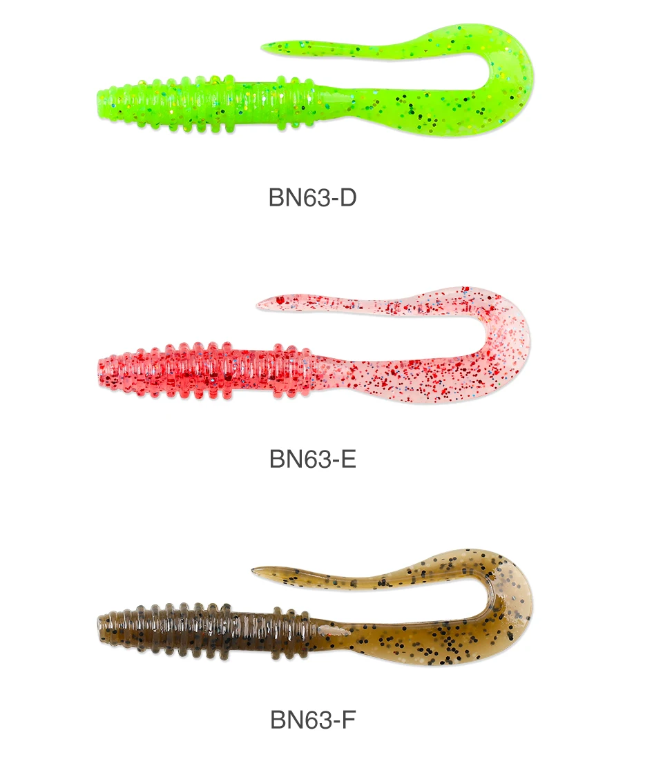 TSURINOYA Fishing Lure Grub 63mm 0.7g 40pcs Light Game Ajing Artificial Soft Bait BOUNDEN Bass Add Shrimp Salt Silicone Swimbait