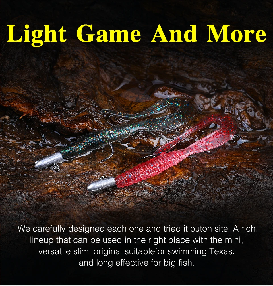 TSURINOYA Fishing Lure Grub 63mm 0.7g 40pcs Light Game Ajing Artificial Soft Bait BOUNDEN Bass Add Shrimp Salt Silicone Swimbait