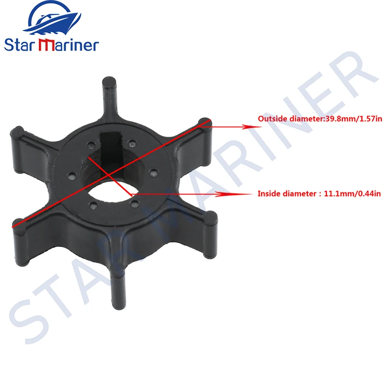 6E0-44352-00 Water Pump Impeller For Yamaha 4HP 5HP 6HP Outboard Motor 6E0-44352 6E0-44352-00-00 6E0-44352-003 18-3073
