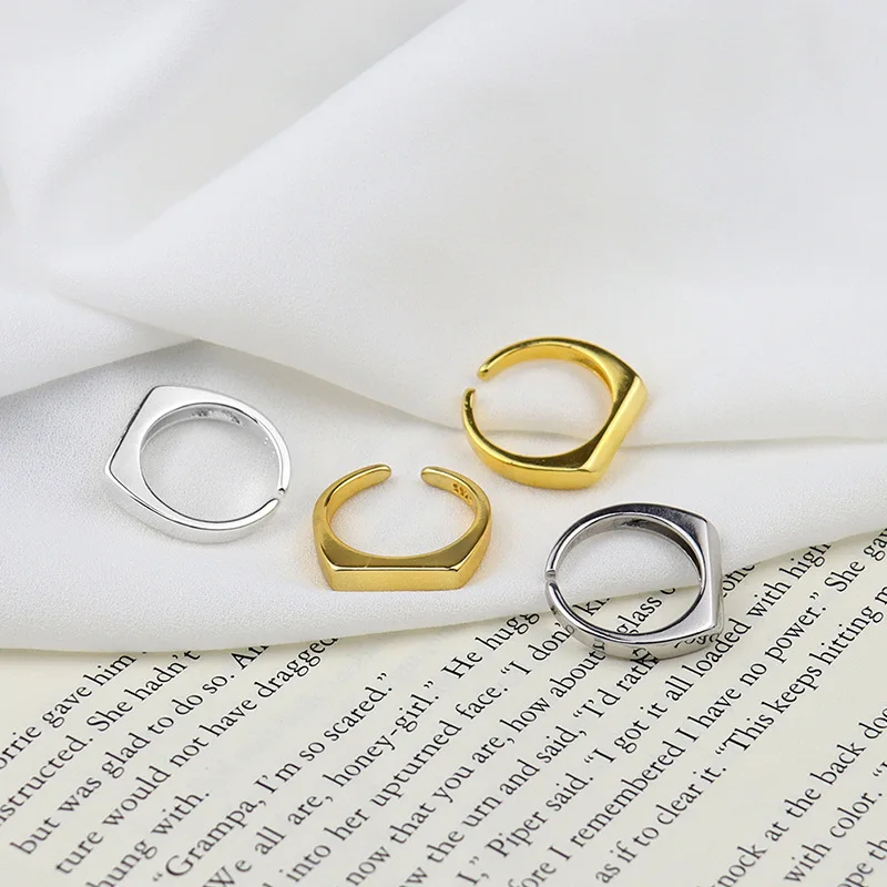 925 Sterling Silver Rings for Women Vintage Wedding Trendy Jewelry Large Adjustable Antique Rings Anillos