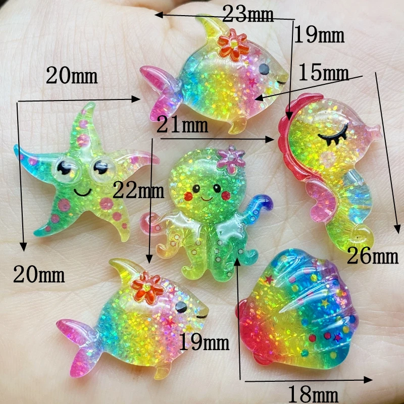 10/20Pcs Cute Resin Mini Shining Ocean Series Flat back Cabochons Scrapbooking DIY Jewelry Craft Decoration Accessories F72