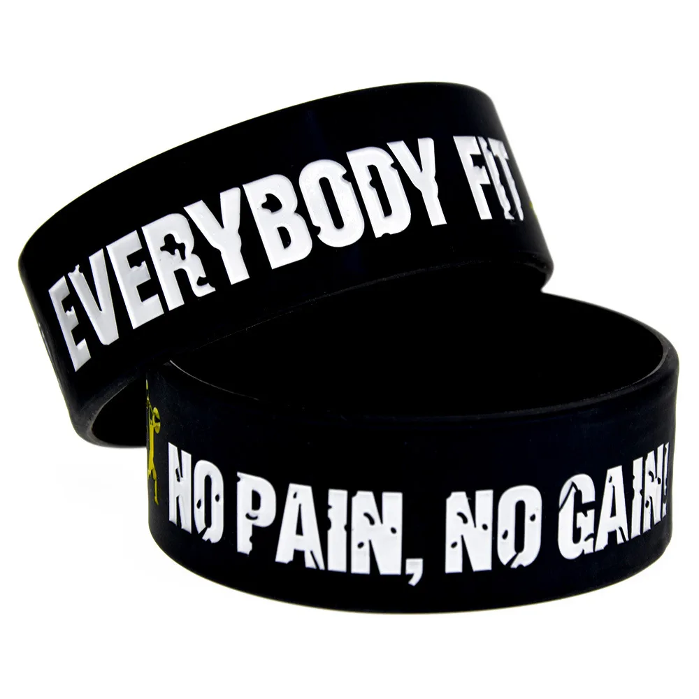 Fashion Everybody Fit No Pain No Gain Silicone Bracelet Sports Bracelet with hot sale