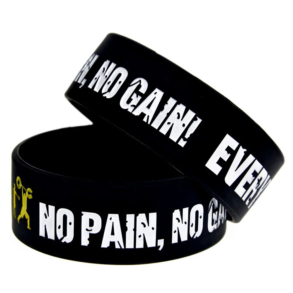 Fashion Everybody Fit No Pain No Gain Silicone Bracelet Sports Bracelet with hot sale