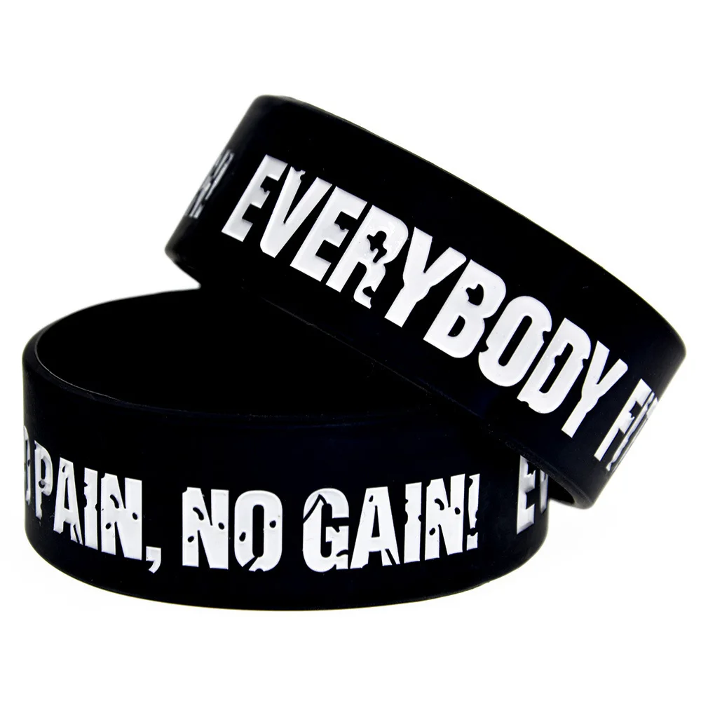 Fashion Everybody Fit No Pain No Gain Silicone Bracelet Sports Bracelet with hot sale