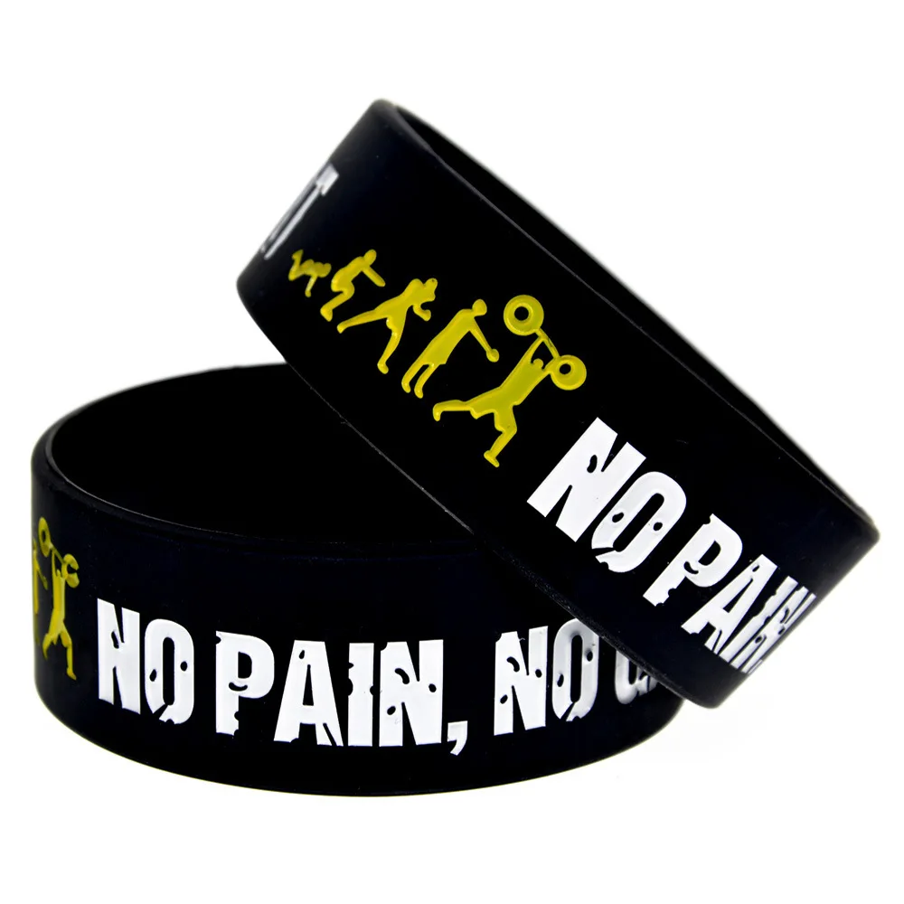 Fashion Everybody Fit No Pain No Gain Silicone Bracelet Sports Bracelet with hot sale