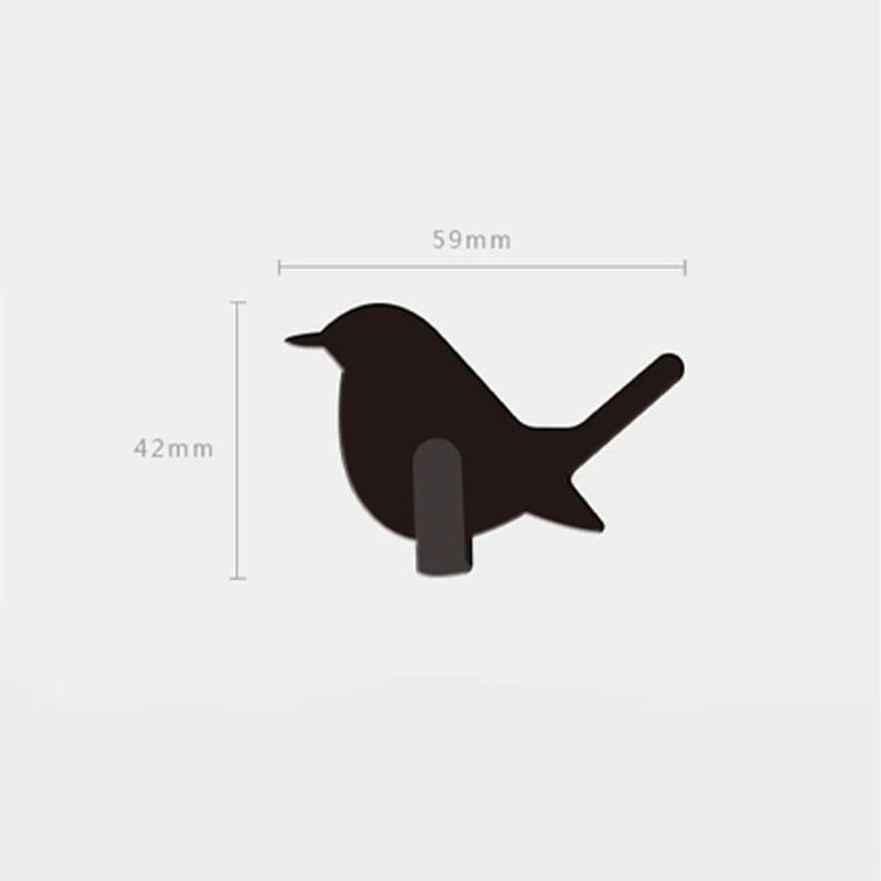 2Pcs Self Adhesive Hooks Bird Pattern Storage Holder for Bathroom Kitchen Hanger Stick on Wall Hanging Door Clothes Towel Racks