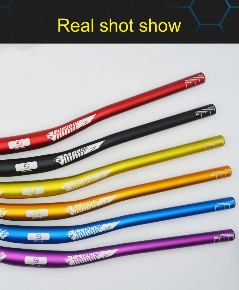 LUNJE-Aluminum Alloy Bicycle Handlebar, Mountain Bike Handlebar, Road Bike Straight Handlebar, 6 Degree, 31.8x720mm, 780mm