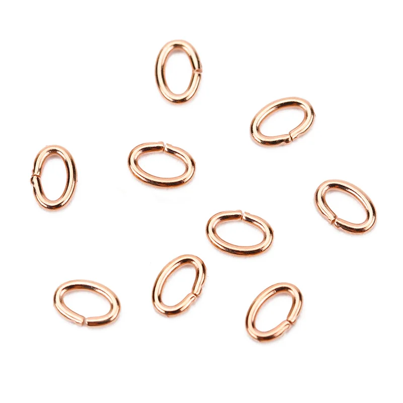 100pcs Oval Strong Stainless Steel Gold Color Jump Rings Split Rings Connectors For Jewelry Making Bracelet Necklace Findings
