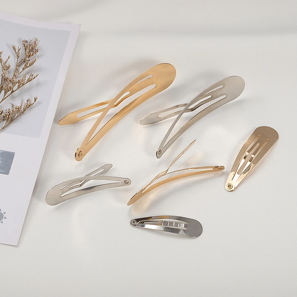 20Pcs Metal Hair Clips Snap Alligator Hairpins Base for DIY Jewelry Making Korean Pearl Bow Hairgrip Setting Hair Accessories