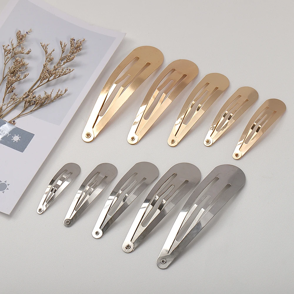 20Pcs Metal Hair Clips Snap Alligator Hairpins Base for DIY Jewelry Making Korean Pearl Bow Hairgrip Setting Hair Accessories