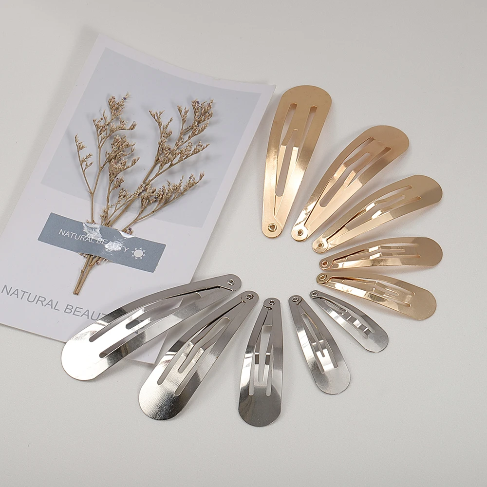 20Pcs Metal Hair Clips Snap Alligator Hairpins Base for DIY Jewelry Making Korean Pearl Bow Hairgrip Setting Hair Accessories