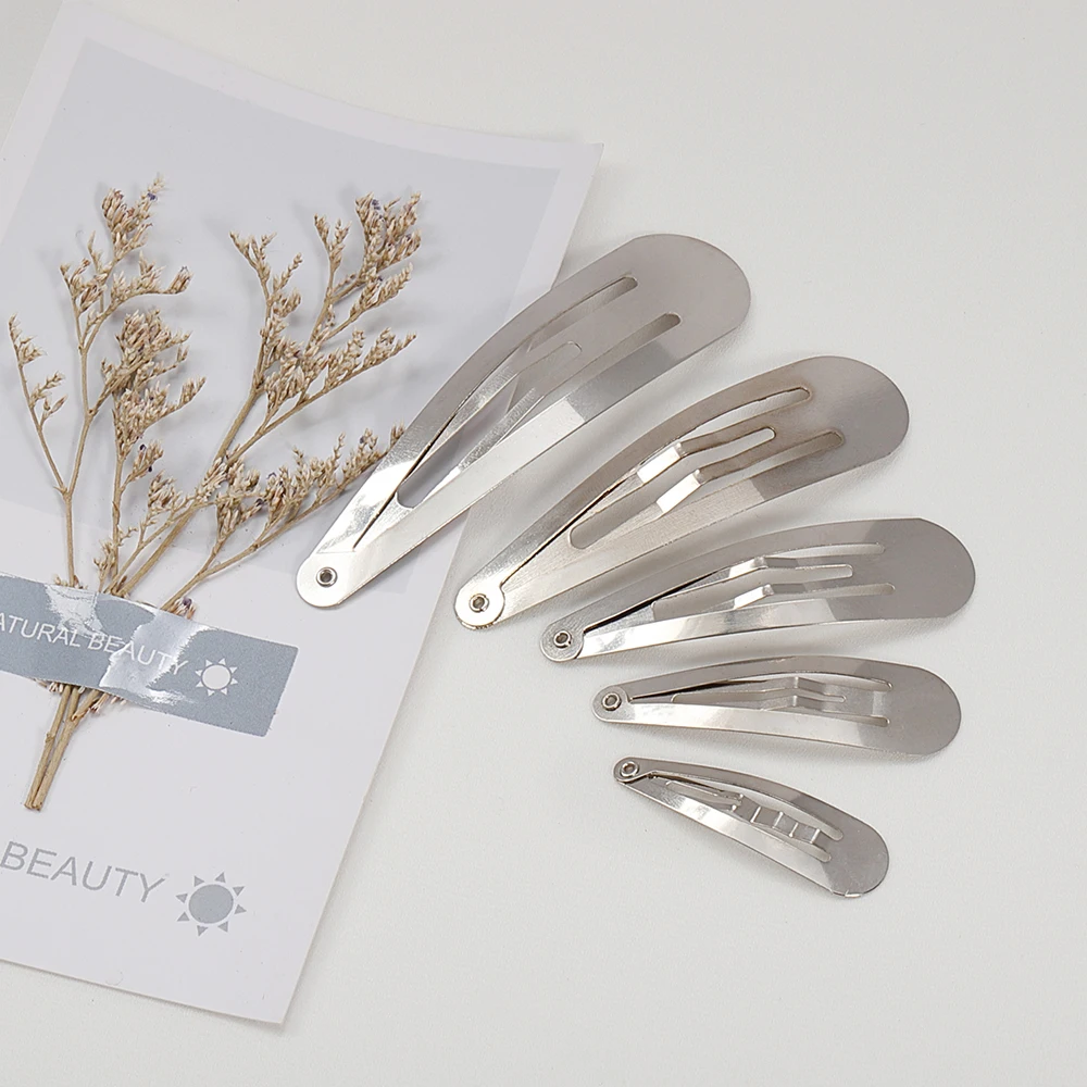 20Pcs Metal Hair Clips Snap Alligator Hairpins Base for DIY Jewelry Making Korean Pearl Bow Hairgrip Setting Hair Accessories