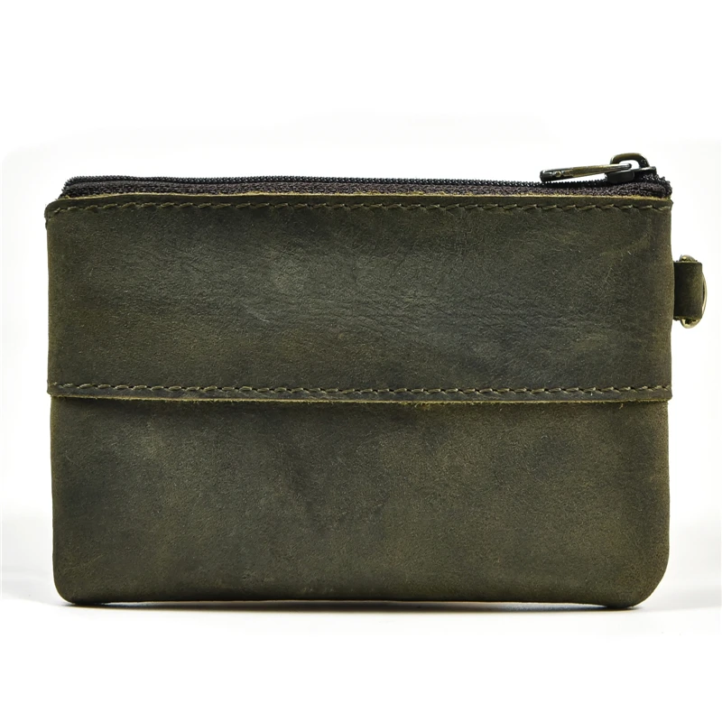 Luufan Genuine Leather Zipper Coin Wallet Men Wowen Natural Leather Small Short Purse Card Holder Cash Clutch Wallets Key Ring