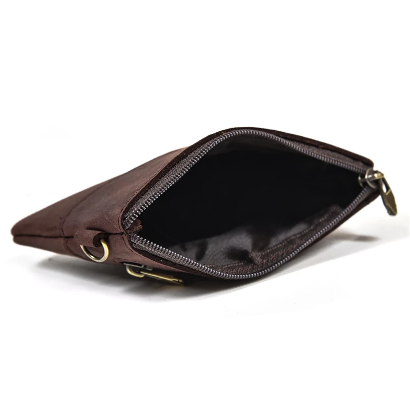 Luufan Genuine Leather Zipper Coin Wallet Men Wowen Natural Leather Small Short Purse Card Holder Cash Clutch Wallets Key Ring