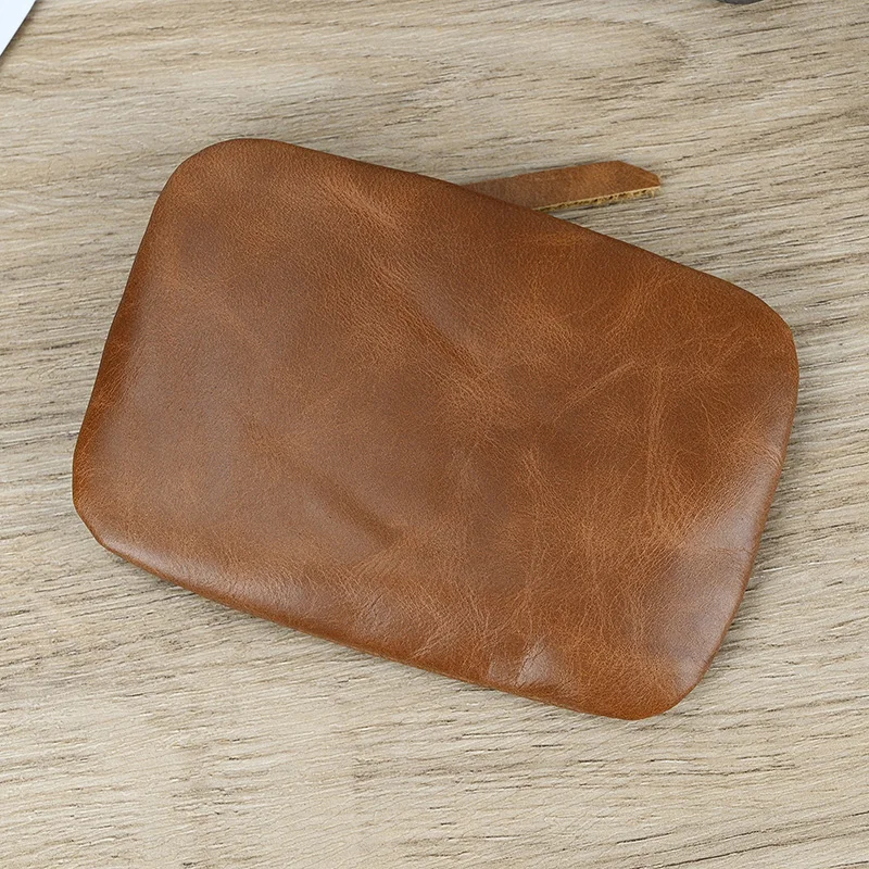 Luufan Genuine Leather Zipper Coin Wallet Men Wowen Natural Leather Small Short Purse Card Holder Cash Clutch Wallets Key Ring