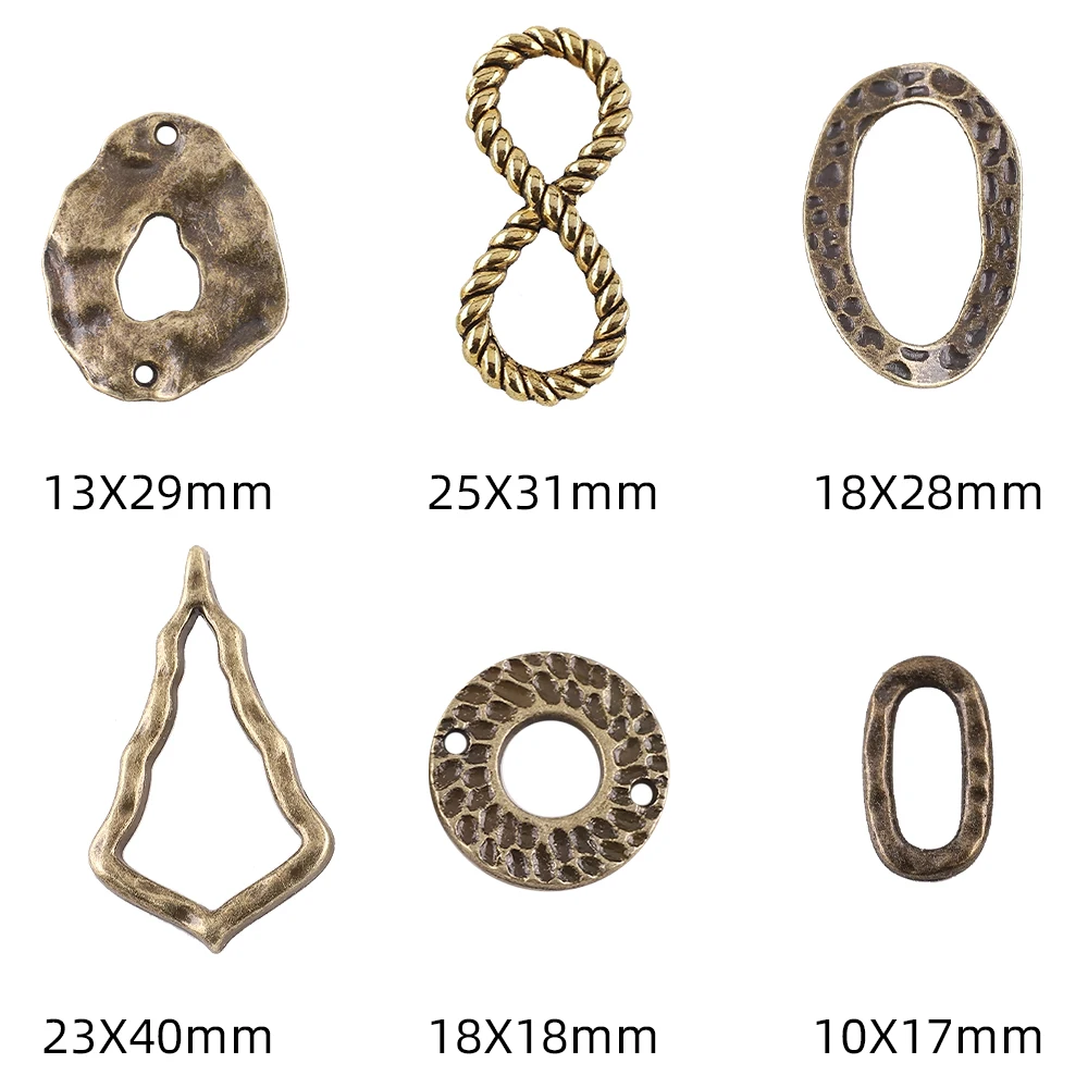 10Pcs/Lot Zinc Alloy Metal Charm Hollow Oval Pendants Jewelry Supplies For DIY Making Hoop Earrings Necklace Accessories