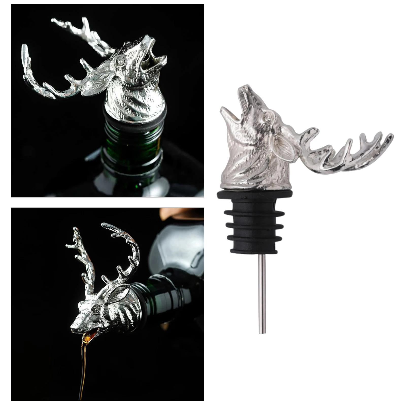 Alloy+Silicone Wine Aerator Pourer Spout Wine Decanters Elephant Wine Stoppers Decanter Pourer Liquor Decanter Bottles