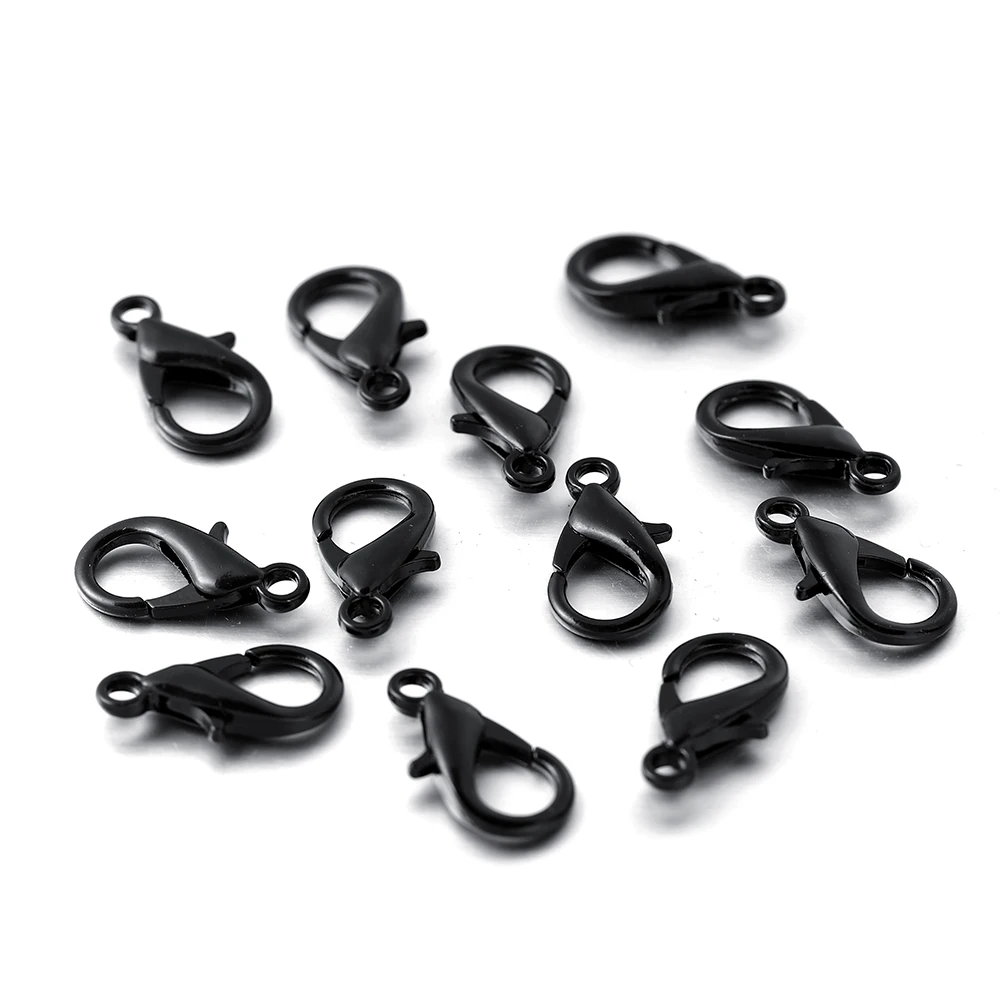 50/100Pcs 10/12/14/16/18/21mm Alloy Lobster Clasp Hooks Connector Necklace Bracelet Chain for DIY Jewelry Making Accessories