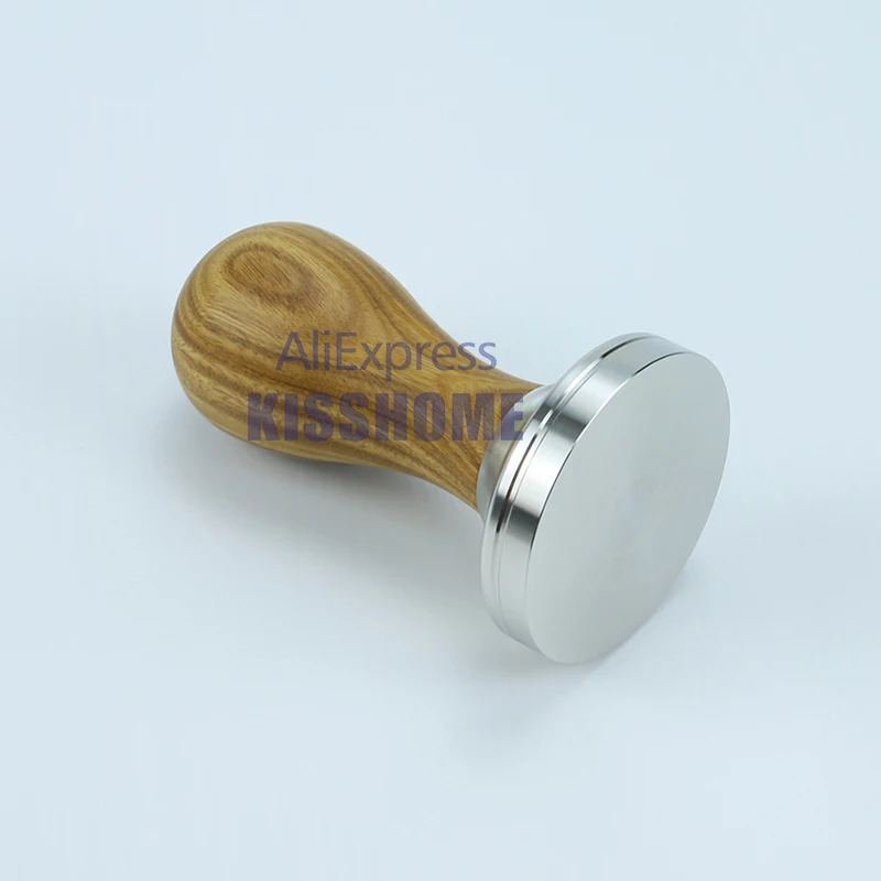 Coffee Tamper 41mm 49mm 51mm 53mm 57.5mm 58.35mm Wooden Handle Stainless Steel Delonghi Breville Barista Espresso Accessories