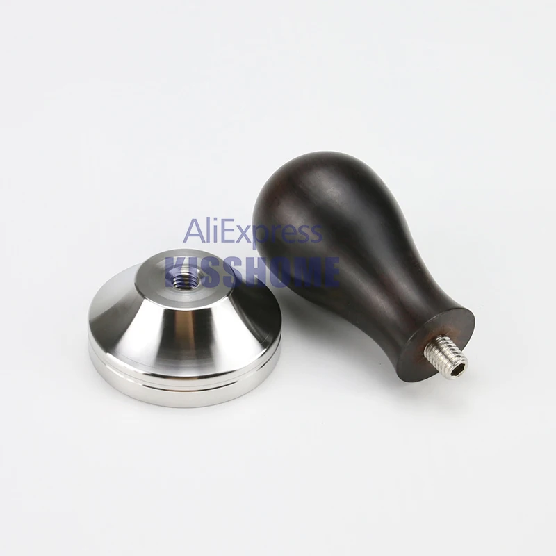 Coffee Tamper 41mm 49mm 51mm 53mm 57.5mm 58.35mm Wooden Handle Stainless Steel Delonghi Breville Barista Espresso Accessories