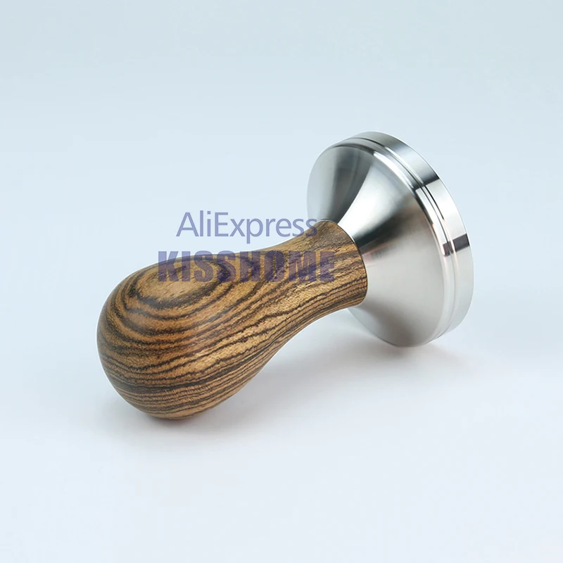 Coffee Tamper 41mm 49mm 51mm 53mm 57.5mm 58.35mm Wooden Handle Stainless Steel Delonghi Breville Barista Espresso Accessories