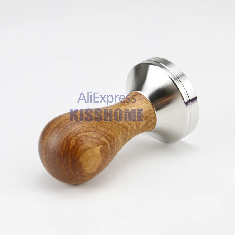 Coffee Tamper 41mm 49mm 51mm 53mm 57.5mm 58.35mm Wooden Handle Stainless Steel Delonghi Breville Barista Espresso Accessories