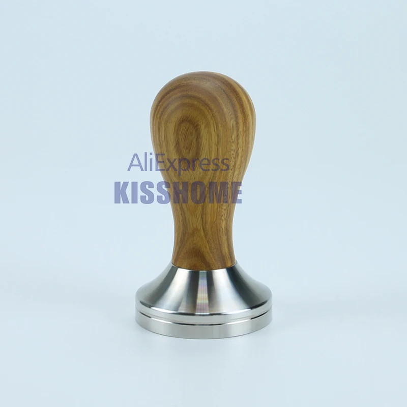 Coffee Tamper 41mm 49mm 51mm 53mm 57.5mm 58.35mm Wooden Handle Stainless Steel Delonghi Breville Barista Espresso Accessories