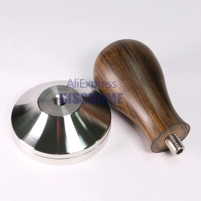 Coffee Tamper 41mm 49mm 51mm 53mm 57.5mm 58.35mm Wooden Handle Stainless Steel Delonghi Breville Barista Espresso Accessories