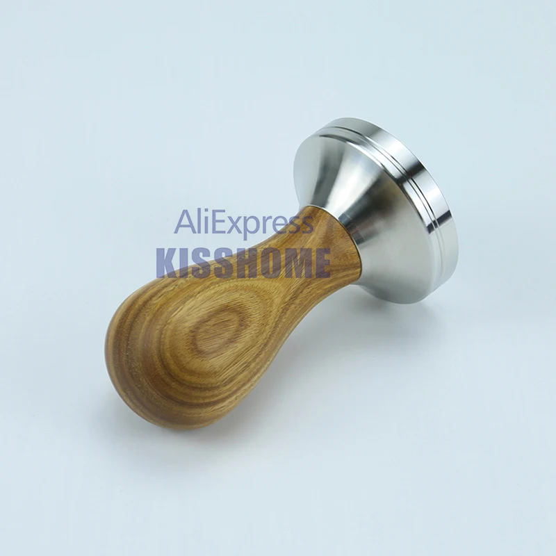 Coffee Tamper 41mm 49mm 51mm 53mm 57.5mm 58.35mm Wooden Handle Stainless Steel Delonghi Breville Barista Espresso Accessories