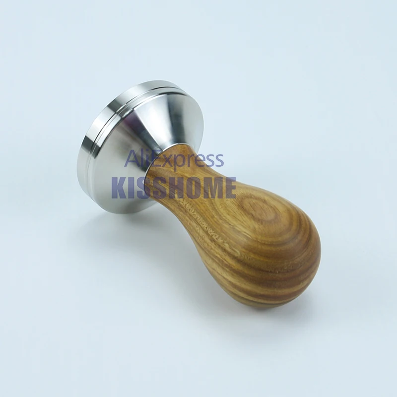 Coffee Tamper 41mm 49mm 51mm 53mm 57.5mm 58.35mm Wooden Handle Stainless Steel Delonghi Breville Barista Espresso Accessories