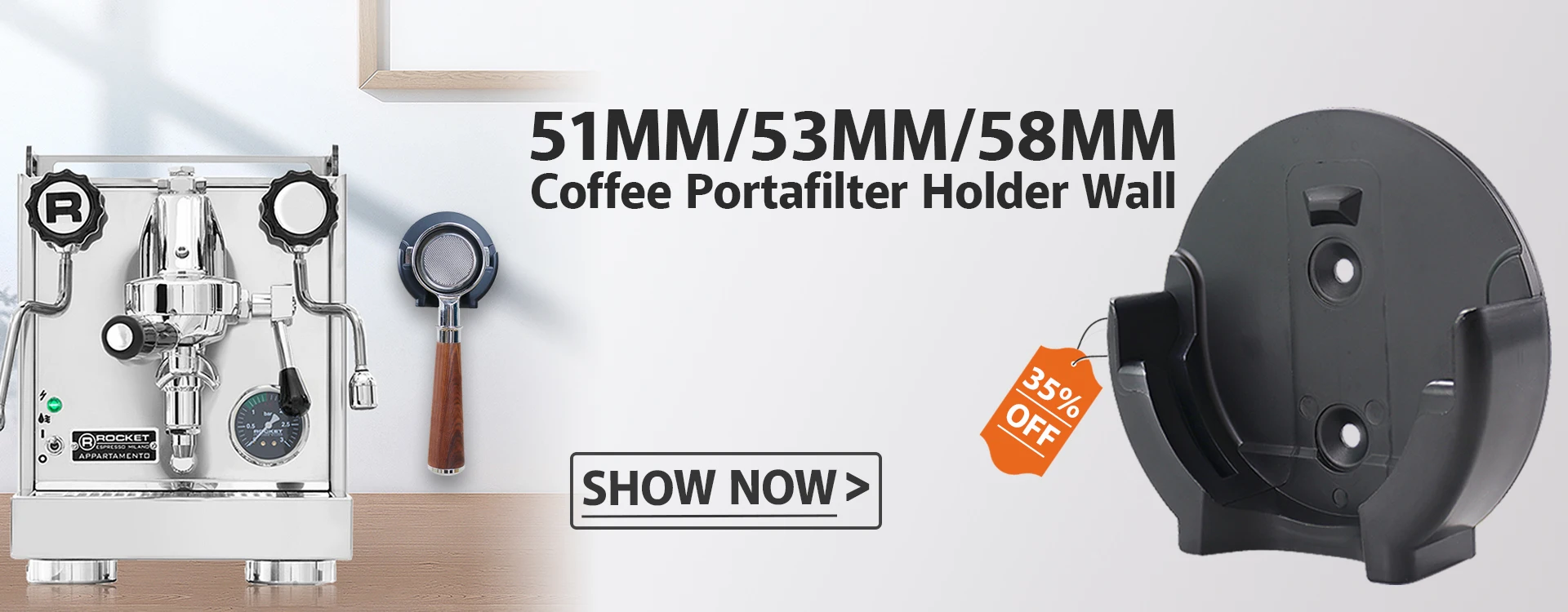 Coffee Tamper 41mm 49mm 51mm 53mm 57.5mm 58.35mm Wooden Handle Stainless Steel Delonghi Breville Barista Espresso Accessories