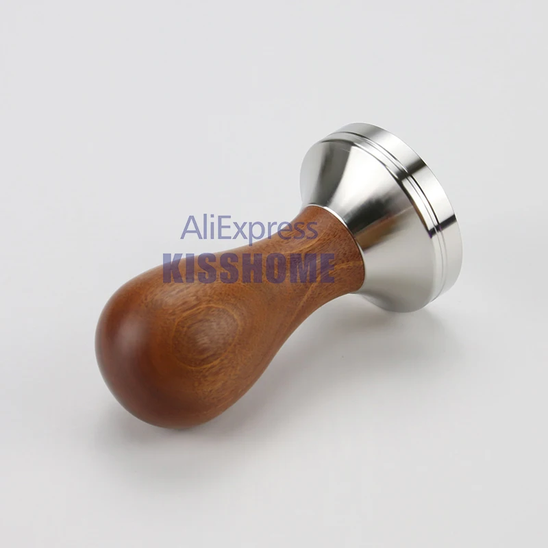 Coffee Tamper 41mm 49mm 51mm 53mm 57.5mm 58.35mm Wooden Handle Stainless Steel Delonghi Breville Barista Espresso Accessories
