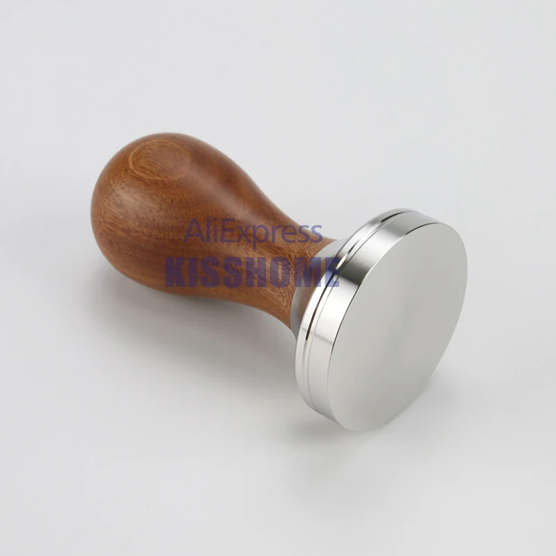 Coffee Tamper 41mm 49mm 51mm 53mm 57.5mm 58.35mm Wooden Handle Stainless Steel Delonghi Breville Barista Espresso Accessories