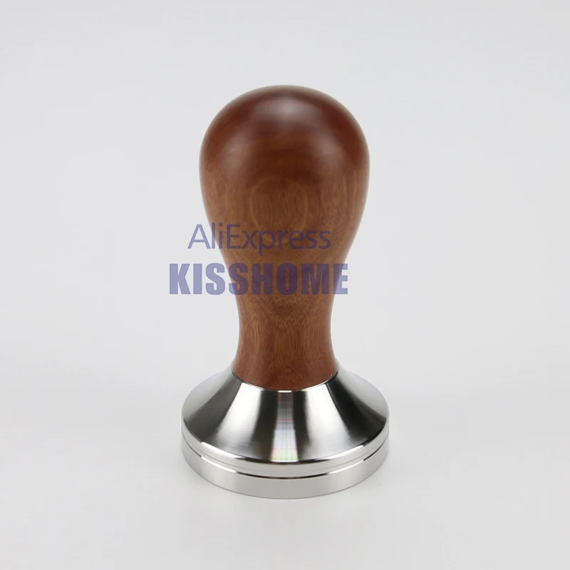 Coffee Tamper 41mm 49mm 51mm 53mm 57.5mm 58.35mm Wooden Handle Stainless Steel Delonghi Breville Barista Espresso Accessories