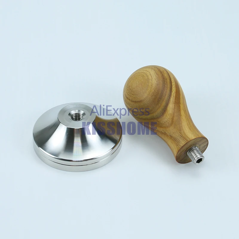 Coffee Tamper 41mm 49mm 51mm 53mm 57.5mm 58.35mm Wooden Handle Stainless Steel Delonghi Breville Barista Espresso Accessories