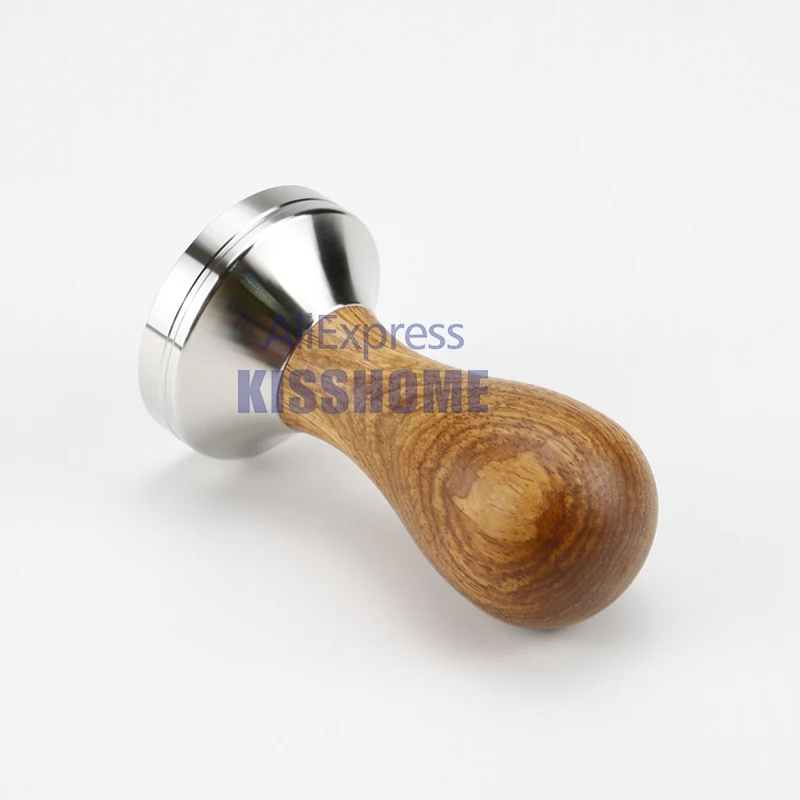 Coffee Tamper 41mm 49mm 51mm 53mm 57.5mm 58.35mm Wooden Handle Stainless Steel Delonghi Breville Barista Espresso Accessories