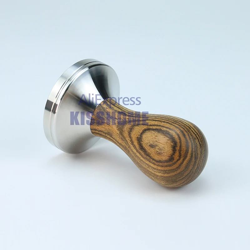 Coffee Tamper 41mm 49mm 51mm 53mm 57.5mm 58.35mm Wooden Handle Stainless Steel Delonghi Breville Barista Espresso Accessories